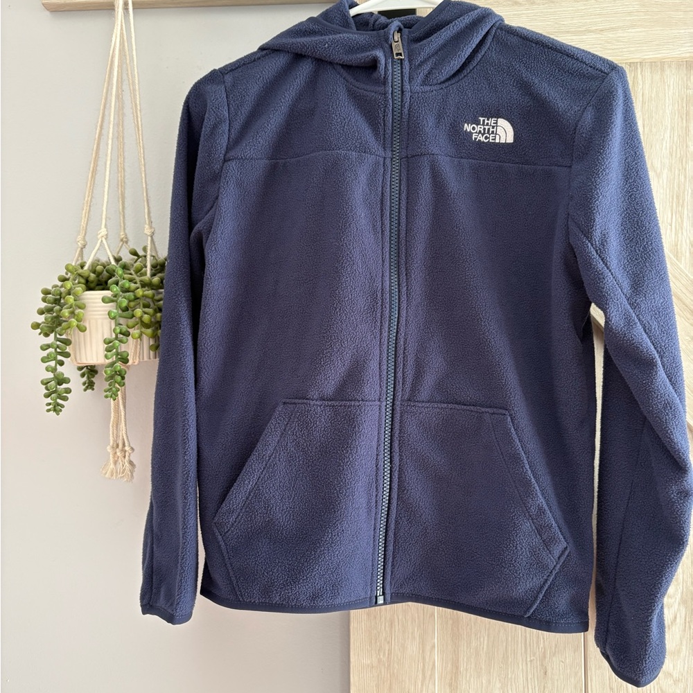 The North Face Blue Fleece Jacket with Hood kids